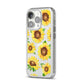 Sunflowers iPhone 14 Pro Clear Tough Case Silver Angled Image