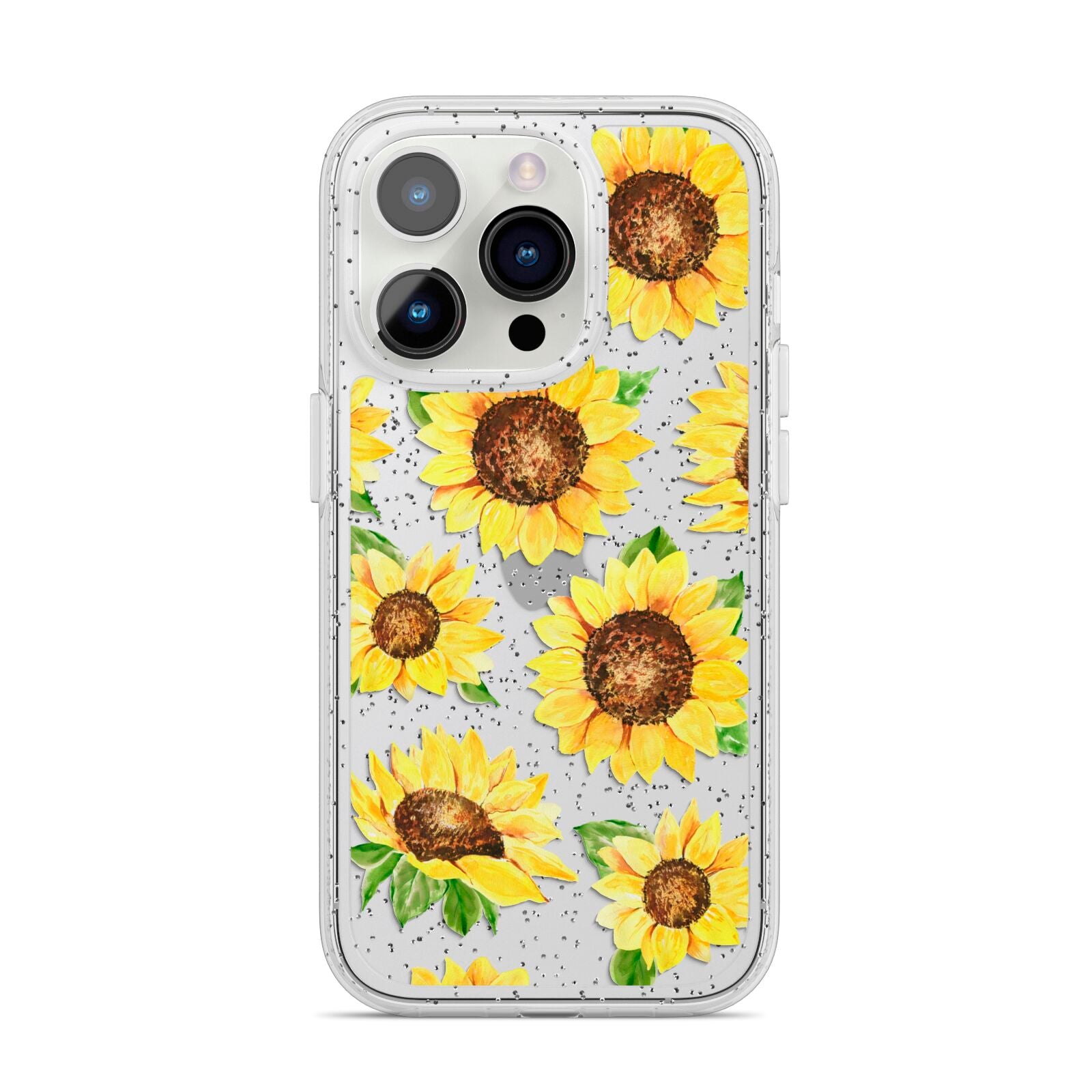 Sunflowers iPhone 14 Pro Glitter Tough Case Silver