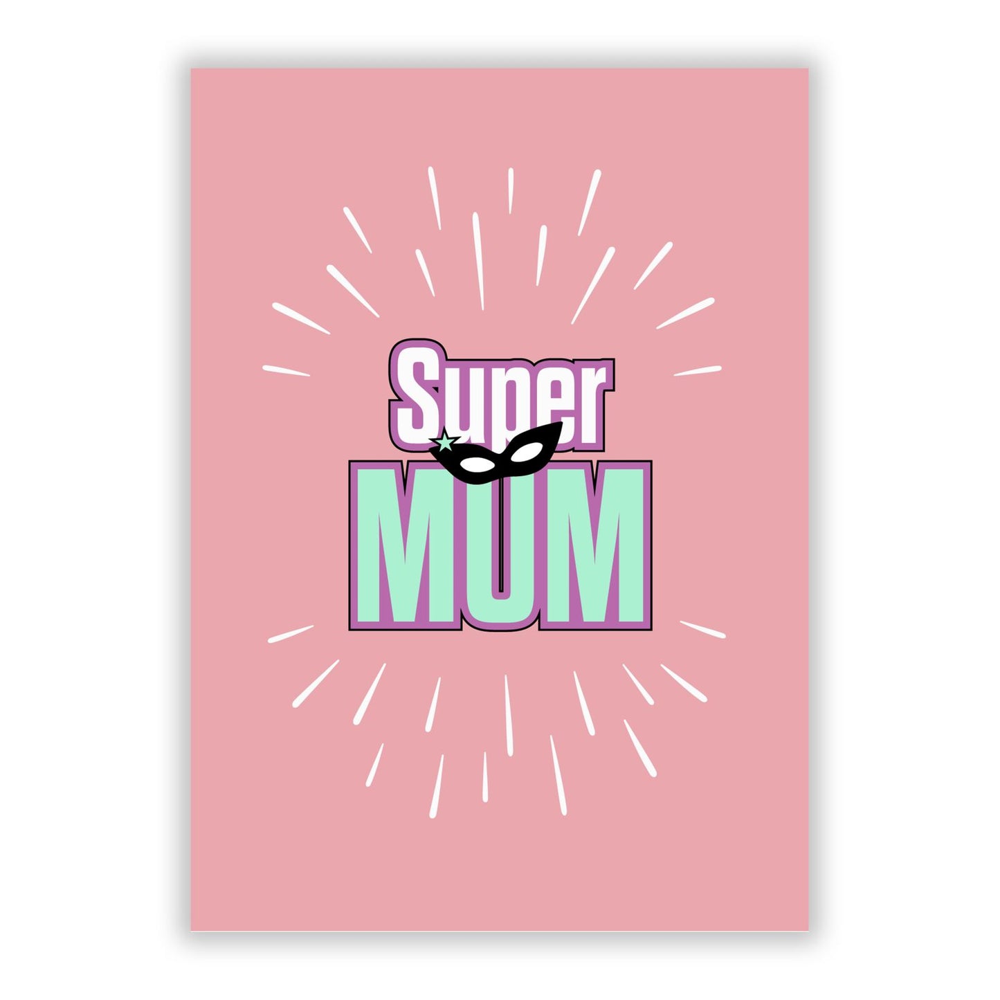 Super Mum Mothers Day A5 Flat Greetings Card