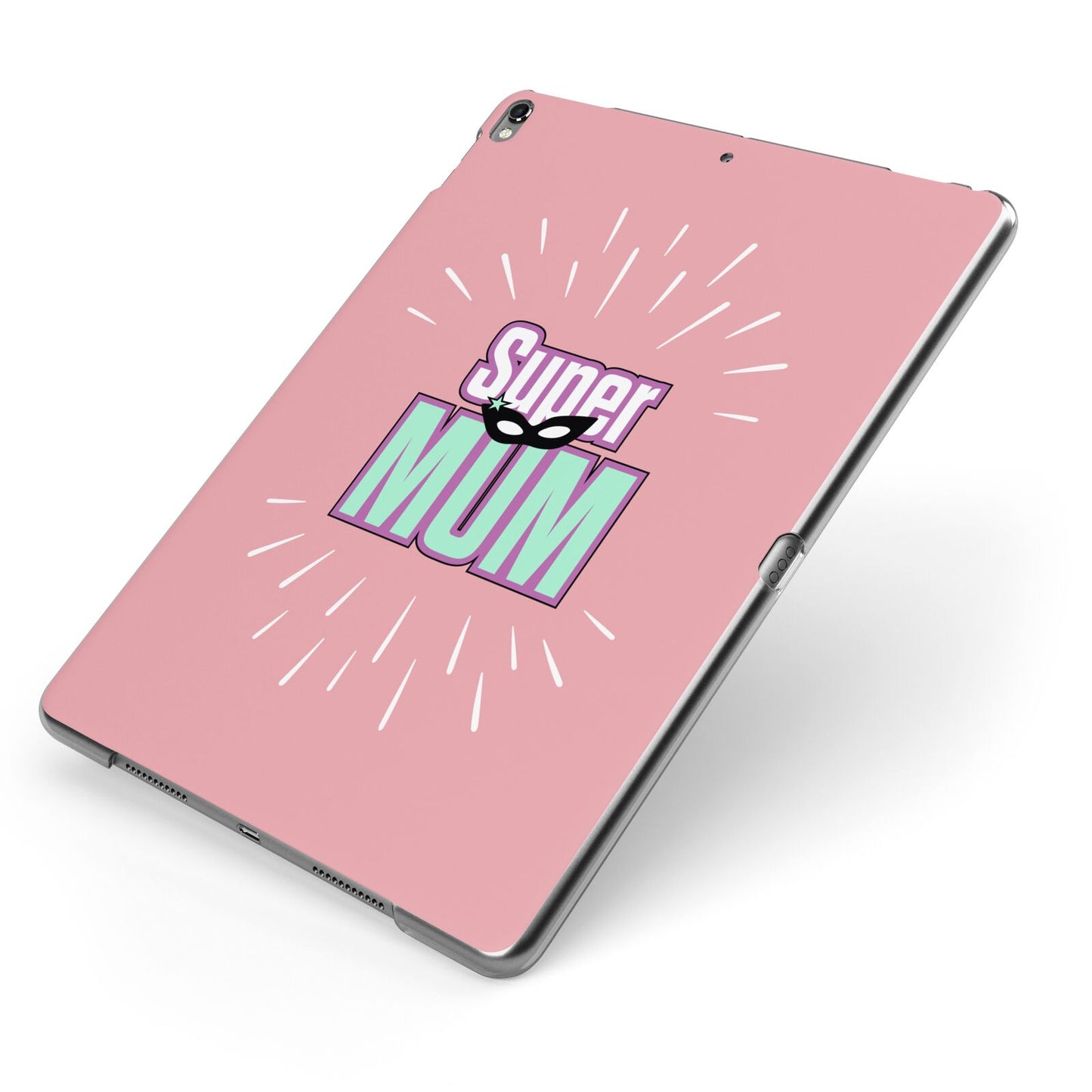 Super Mum Mothers Day Apple iPad Case on Grey iPad Side View
