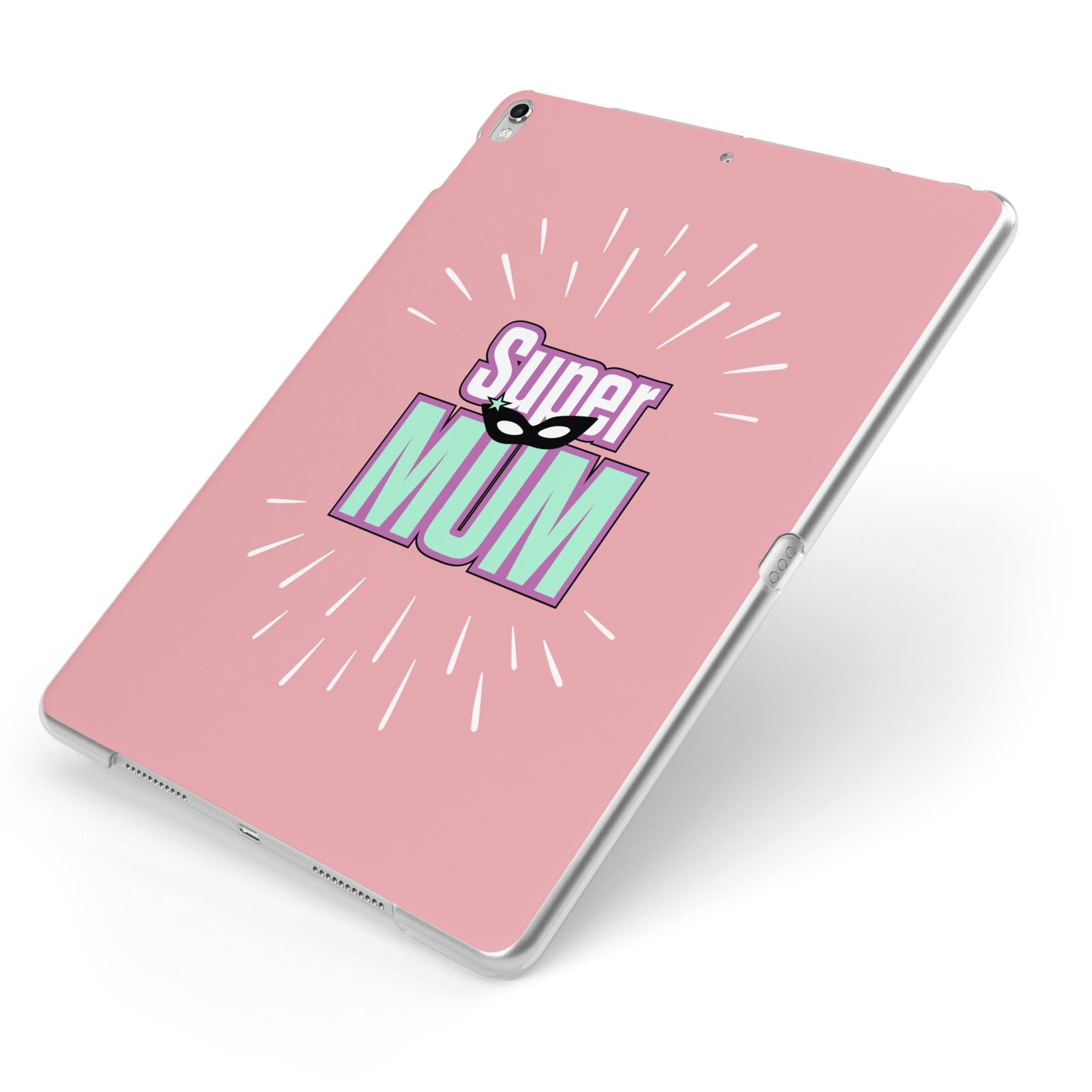Super Mum Mothers Day Apple iPad Case on Silver iPad Side View