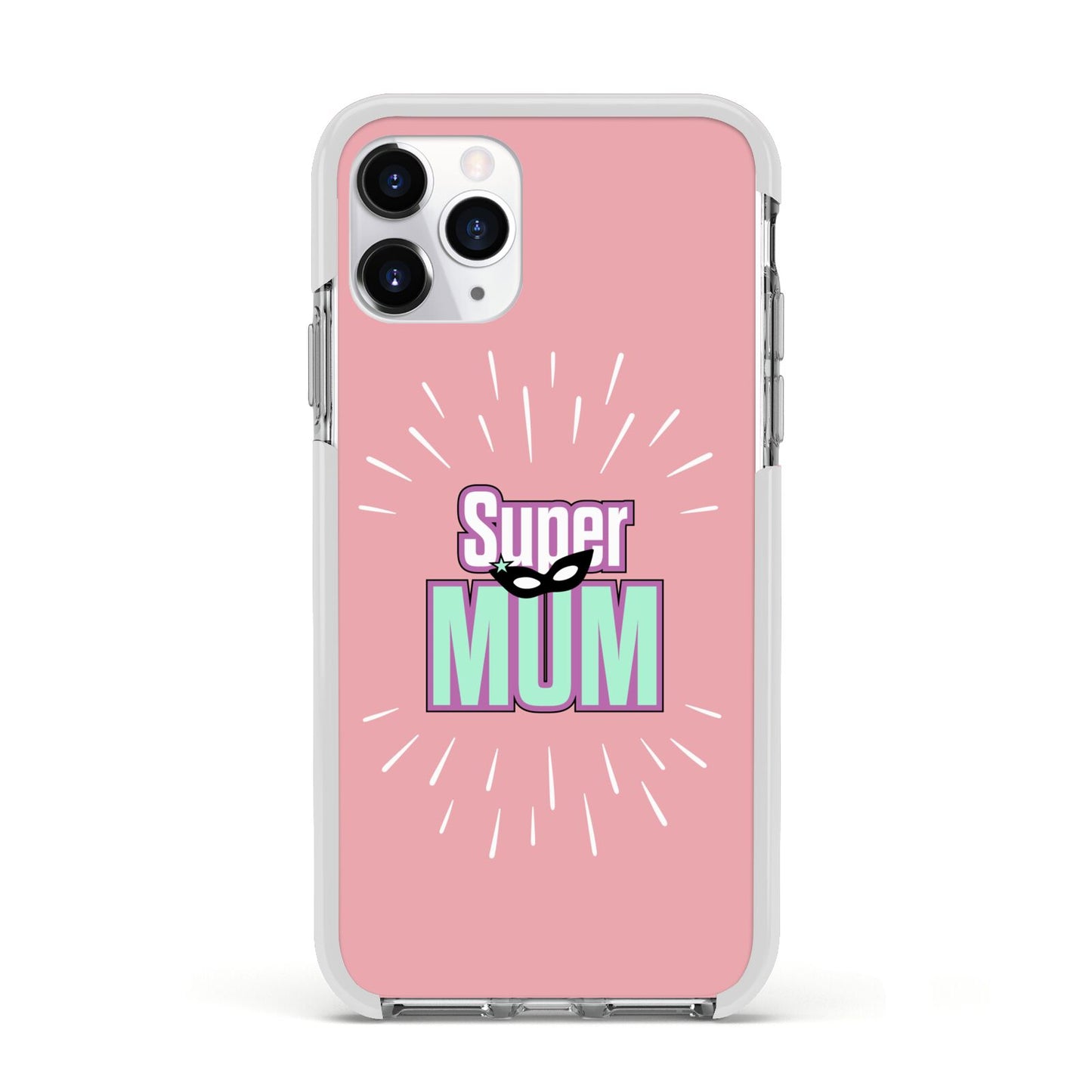 Super Mum Mothers Day Apple iPhone 11 Pro in Silver with White Impact Case