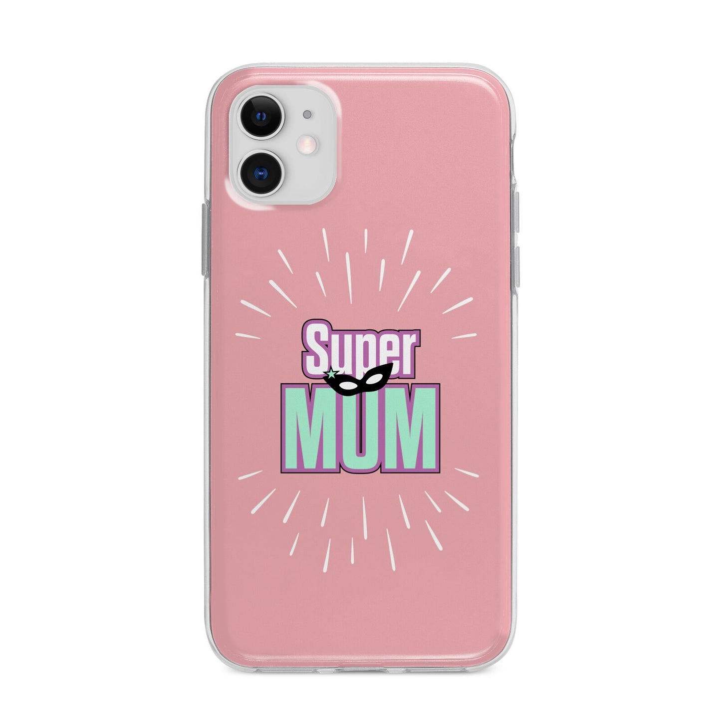 Super Mum Mothers Day Apple iPhone 11 in White with Bumper Case