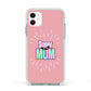 Super Mum Mothers Day Apple iPhone 11 in White with White Impact Case