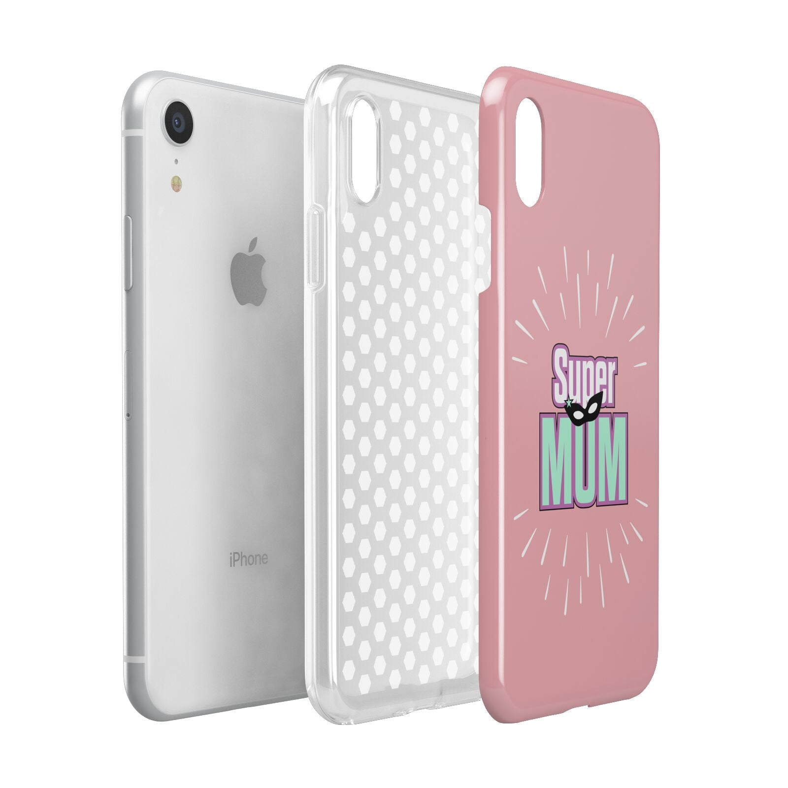 Super Mum Mothers Day Apple iPhone XR White 3D Tough Case Expanded view