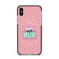 Super Mum Mothers Day Apple iPhone Xs Impact Case Black Edge on Silver Phone