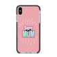 Super Mum Mothers Day Apple iPhone Xs Max Impact Case Black Edge on Silver Phone