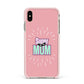 Super Mum Mothers Day Apple iPhone Xs Max Impact Case Pink Edge on Gold Phone