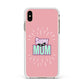 Super Mum Mothers Day Apple iPhone Xs Max Impact Case White Edge on Gold Phone