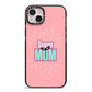 Super Mum Mothers Day iPhone 14 Plus Black Impact Case on Silver phone