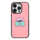 Super Mum Mothers Day iPhone 14 Pro Black Impact Case on Silver phone