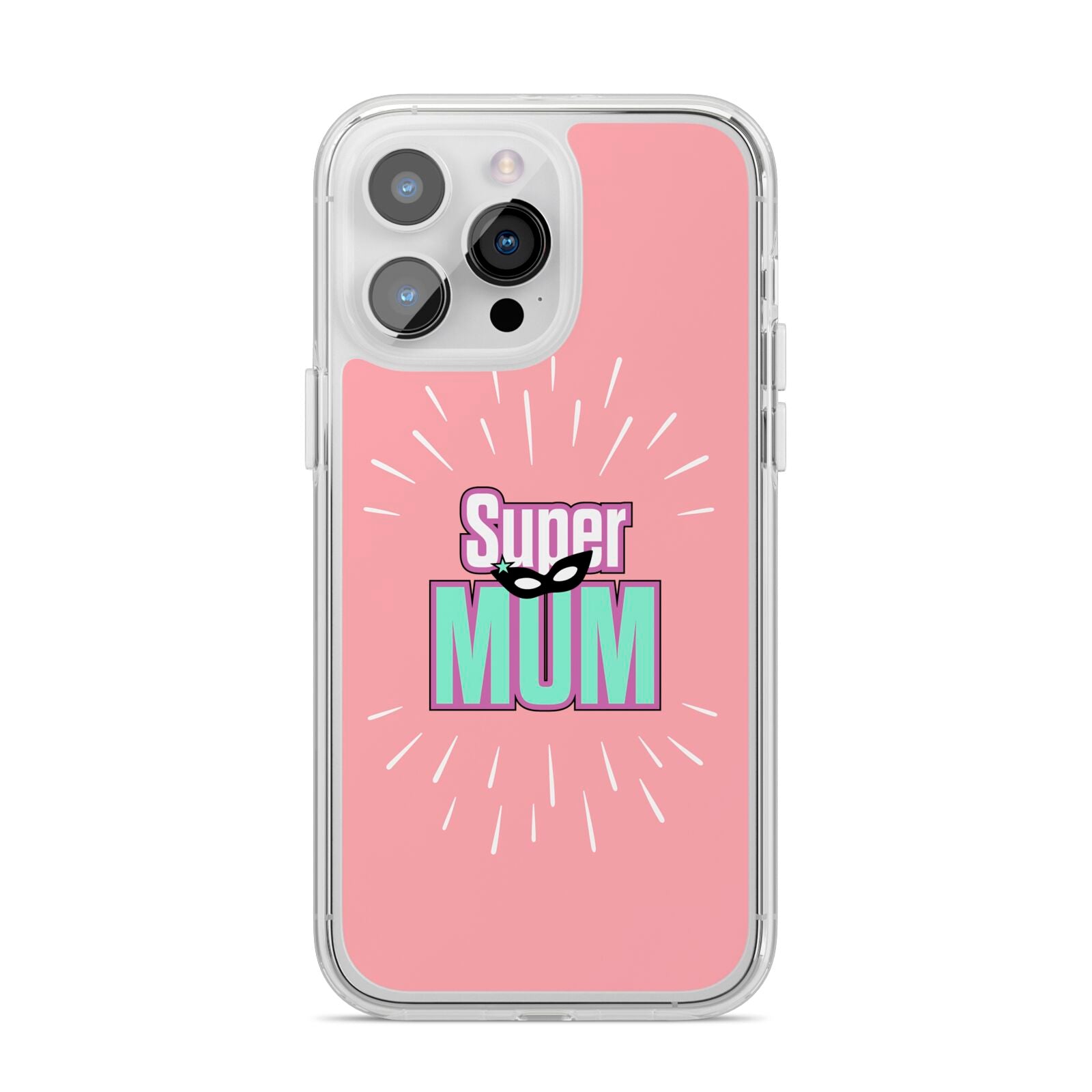 Super Mum Mothers Day iPhone 14 Pro Max Clear Tough Case Silver