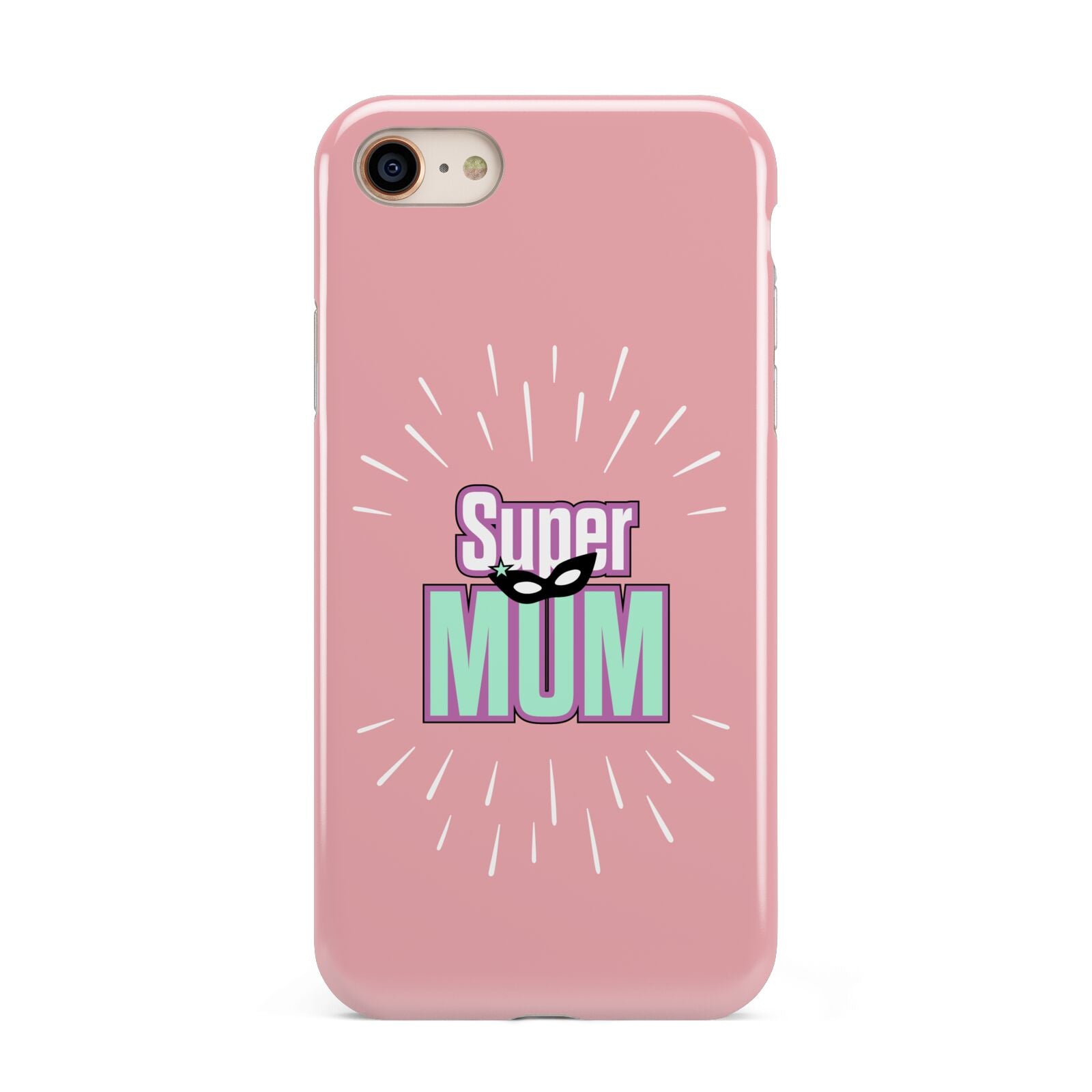 Super Mum Mothers Day iPhone 8 3D Tough Case on Gold Phone