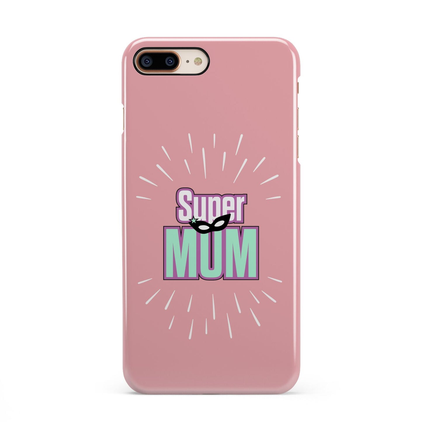 Super Mum Mothers Day iPhone 8 Plus 3D Snap Case on Gold Phone