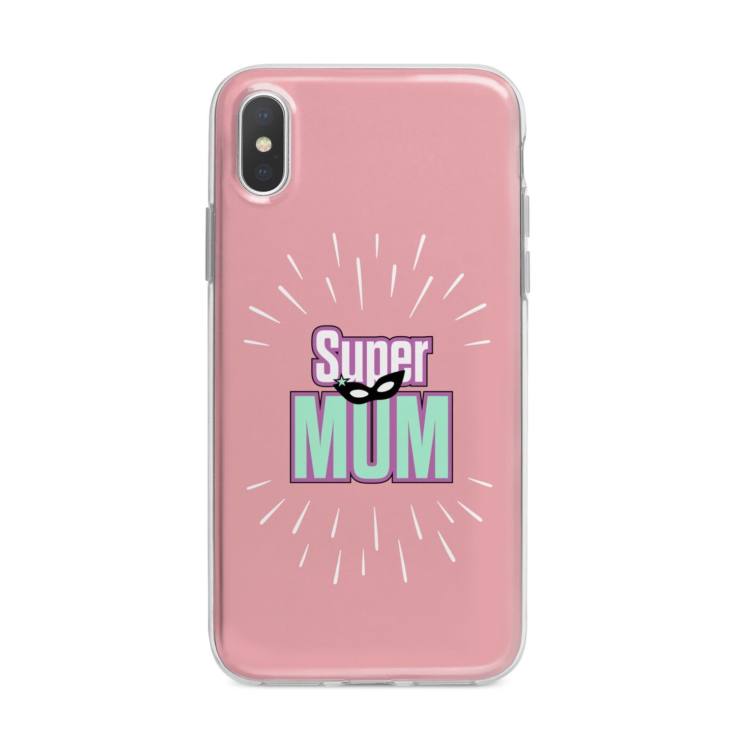 Super Mum Mothers Day iPhone X Bumper Case on Silver iPhone Alternative Image 1