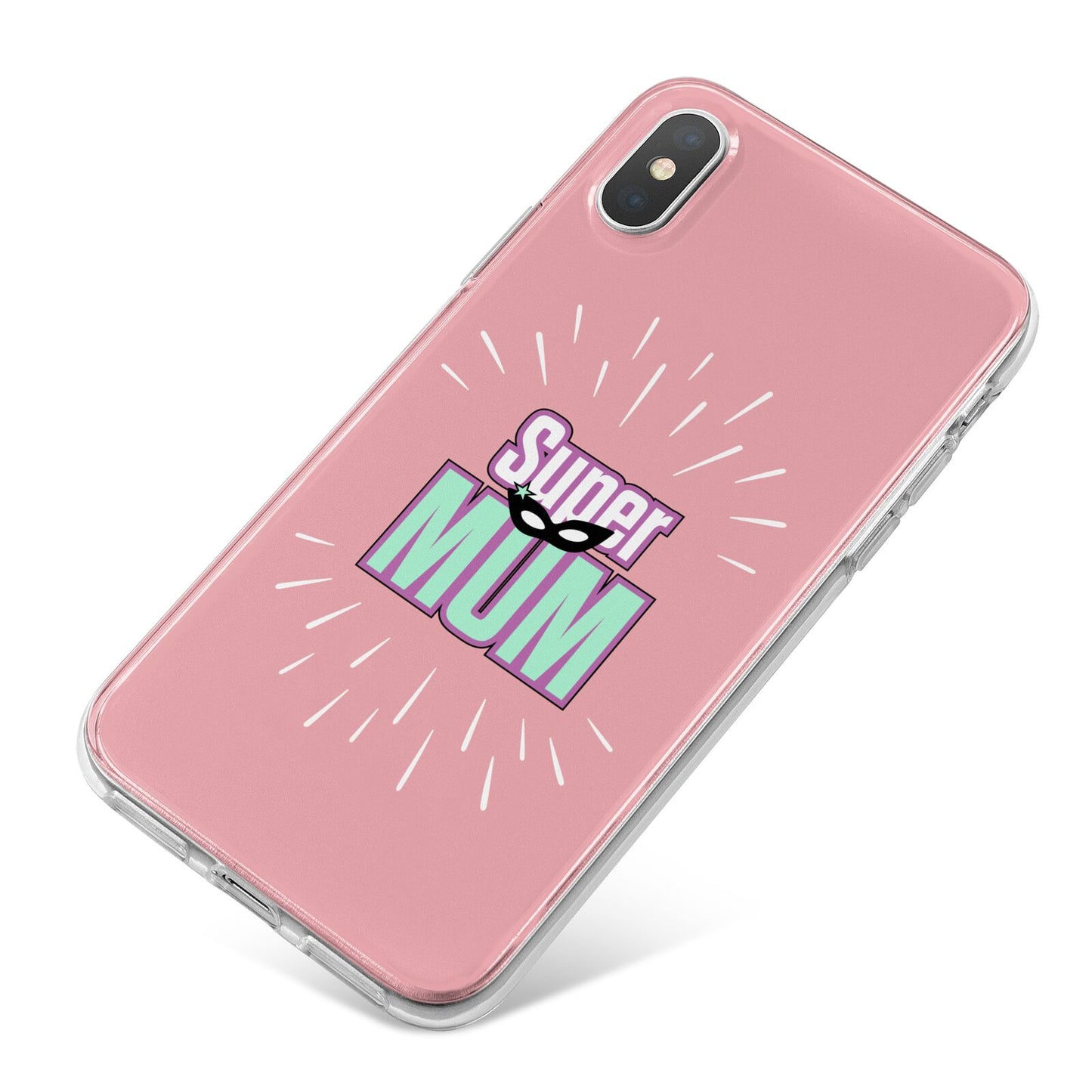 Super Mum Mothers Day iPhone X Bumper Case on Silver iPhone