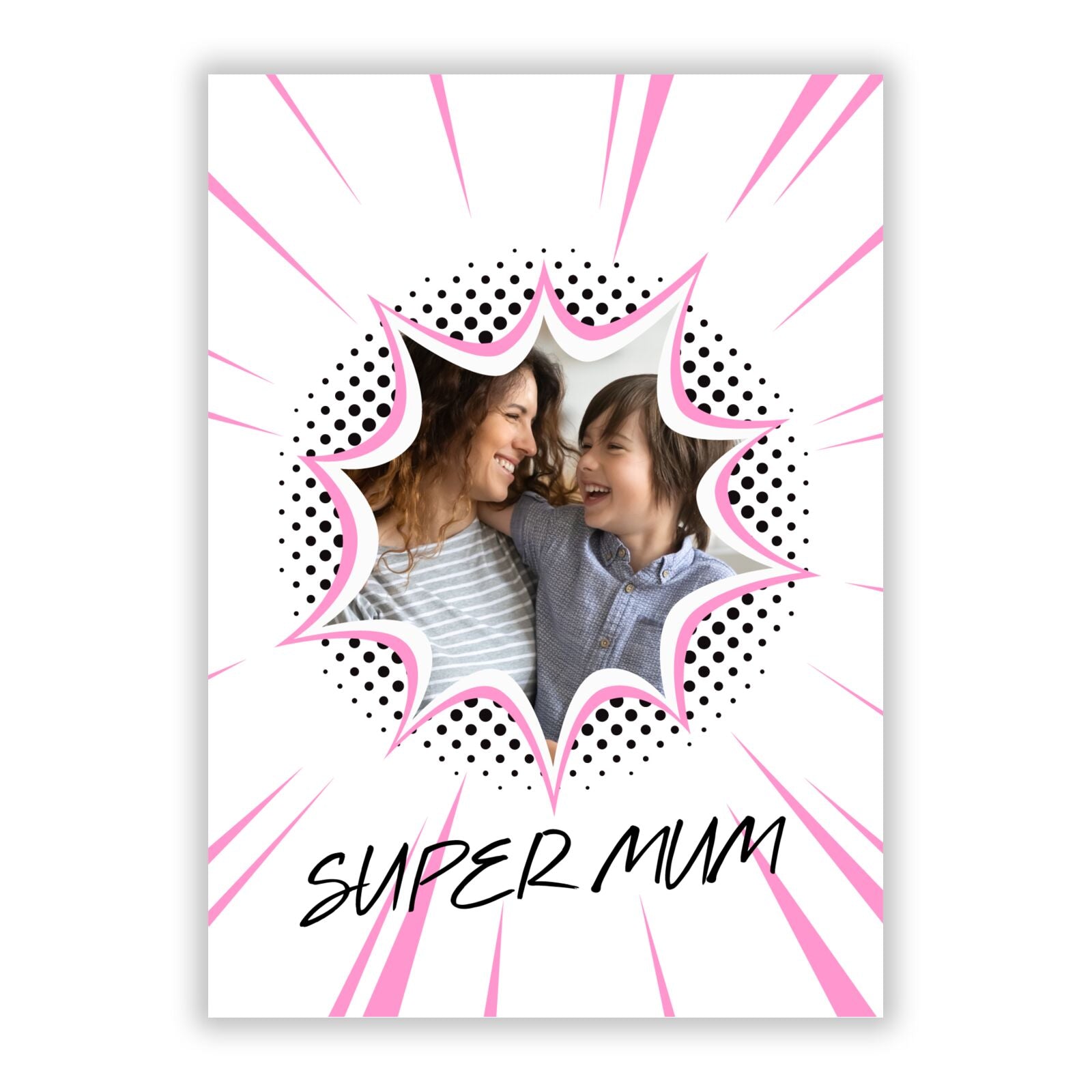 Super Mum Photo A5 Flat Greetings Card