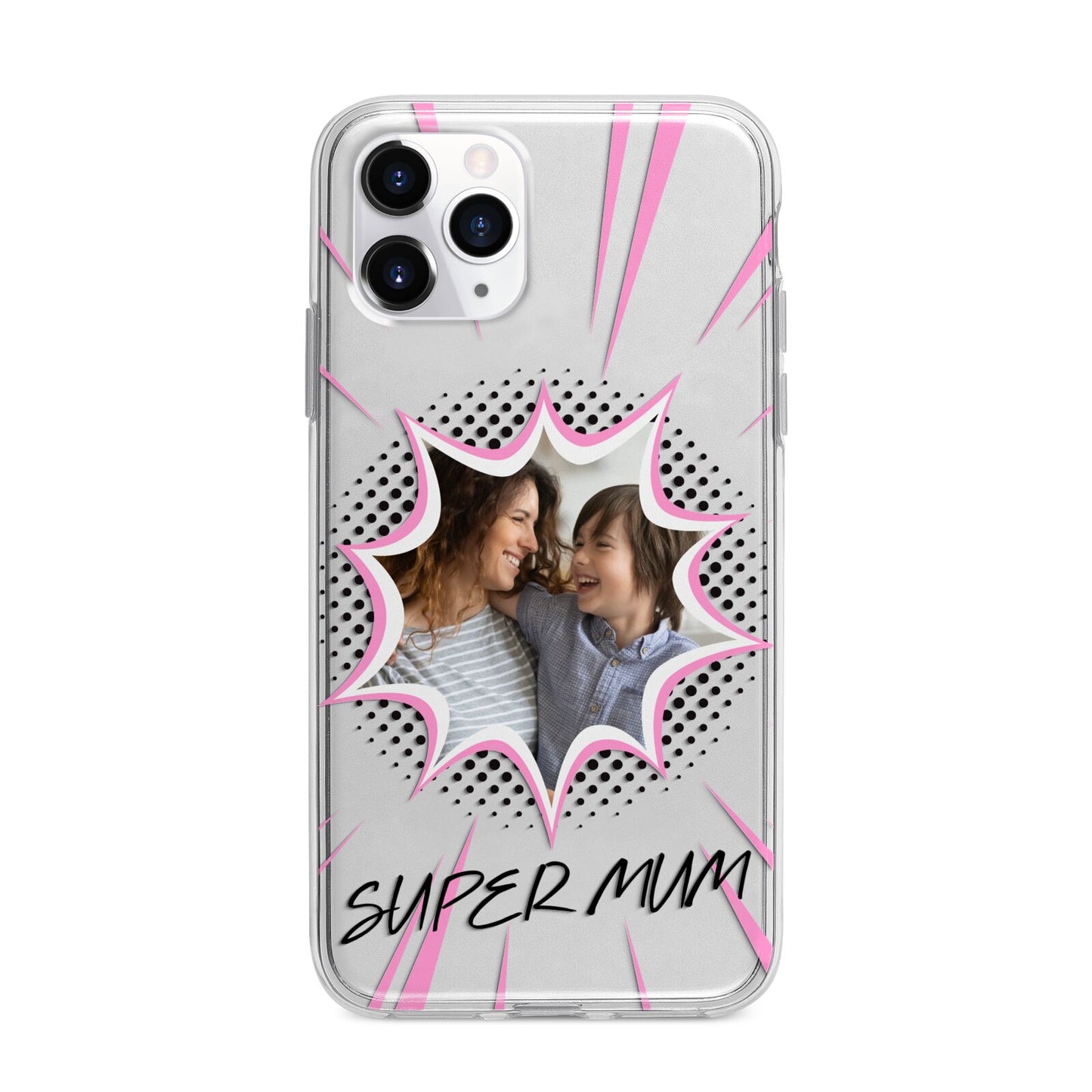 Super Mum Photo Apple iPhone 11 Pro Max in Silver with Bumper Case