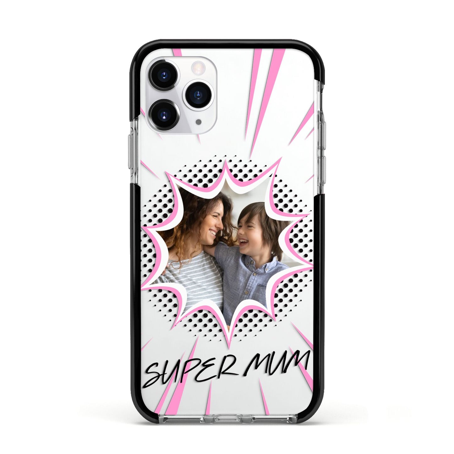 Super Mum Photo Apple iPhone 11 Pro in Silver with Black Impact Case