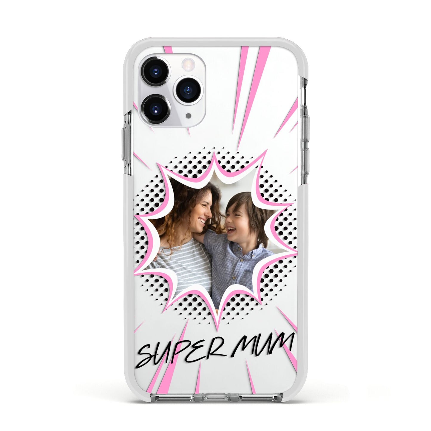 Super Mum Photo Apple iPhone 11 Pro in Silver with White Impact Case