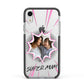 Super Mum Photo Apple iPhone XR Impact Case Black Edge on Silver Phone