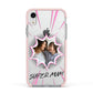 Super Mum Photo Apple iPhone XR Impact Case Pink Edge on Silver Phone