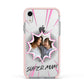 Super Mum Photo Apple iPhone XR Impact Case Pink Edge on Silver Phone