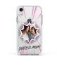 Super Mum Photo Apple iPhone XR Impact Case White Edge on Silver Phone