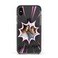 Super Mum Photo Apple iPhone Xs Impact Case Black Edge on Black Phone