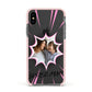 Super Mum Photo Apple iPhone Xs Impact Case Pink Edge on Black Phone
