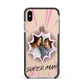 Super Mum Photo Apple iPhone Xs Max Impact Case Black Edge on Gold Phone