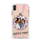 Super Mum Photo Apple iPhone Xs Max Impact Case White Edge on Gold Phone