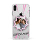 Super Mum Photo Apple iPhone Xs Max Impact Case White Edge on Silver Phone