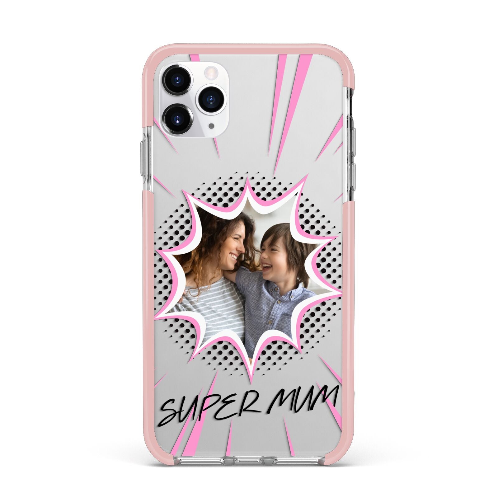 Super Mum Photo iPhone 11 Pro Max Impact Pink Edge Case