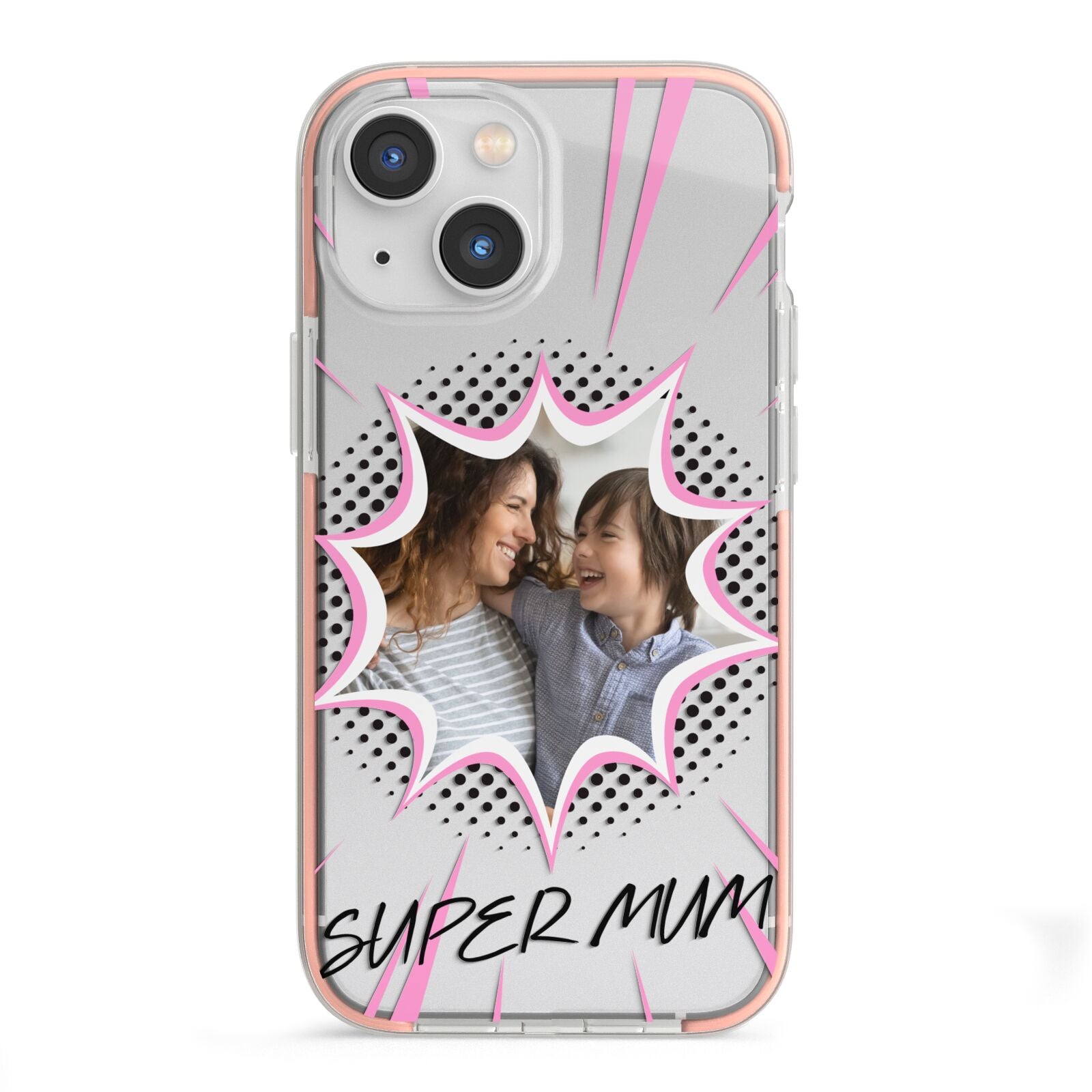 Super Mum Photo iPhone 13 Mini TPU Impact Case with Pink Edges