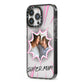 Super Mum Photo iPhone 13 Pro Black Impact Case Side Angle on Silver phone