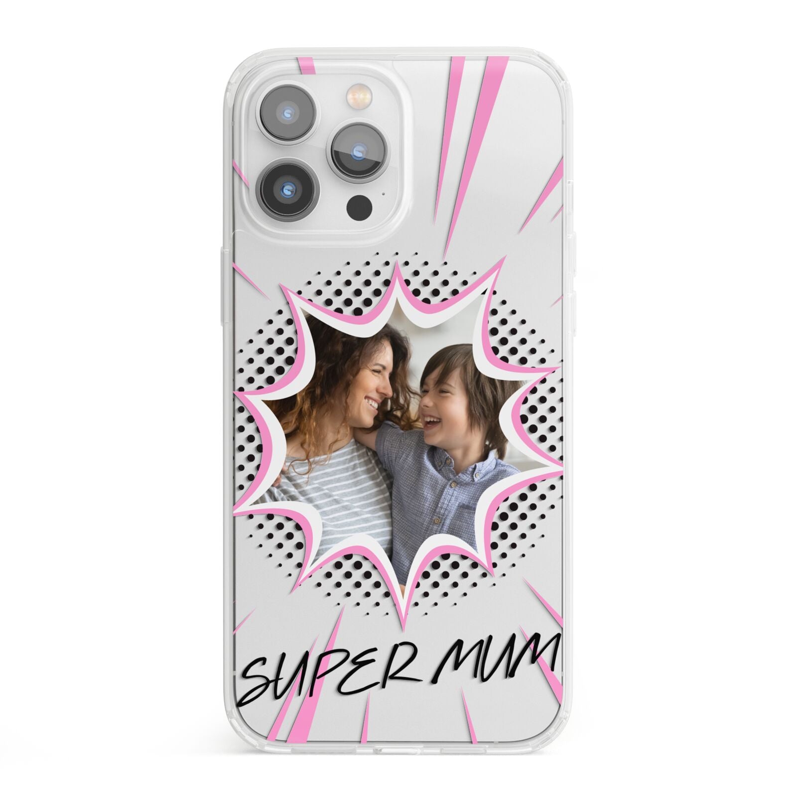 Super Mum Photo iPhone 13 Pro Max Clear Bumper Case