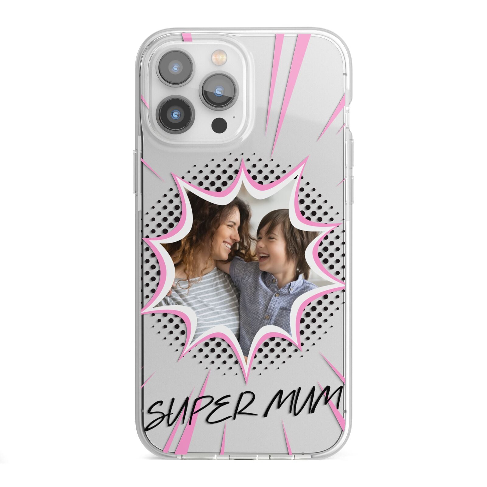 Super Mum Photo iPhone 13 Pro Max TPU Impact Case with White Edges