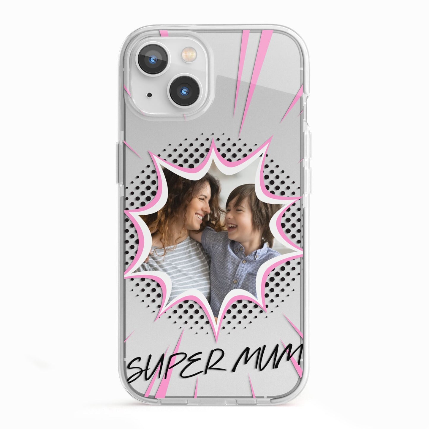 Super Mum Photo iPhone 13 TPU Impact Case with White Edges