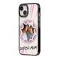 Super Mum Photo iPhone 14 Black Impact Case Side Angle on Silver phone