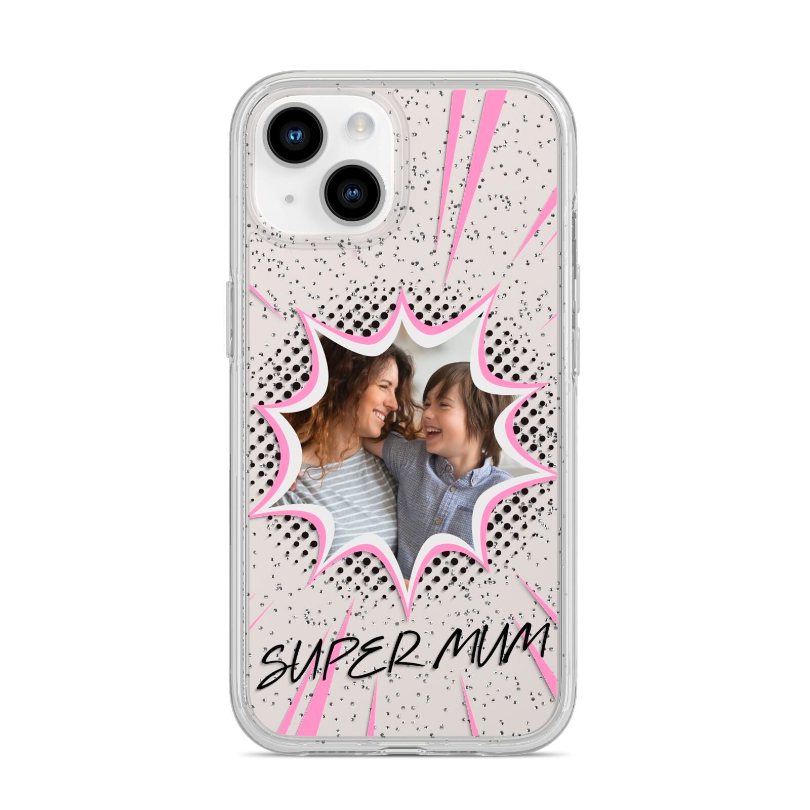 Super Mum Photo iPhone 14 Glitter Tough Case Starlight