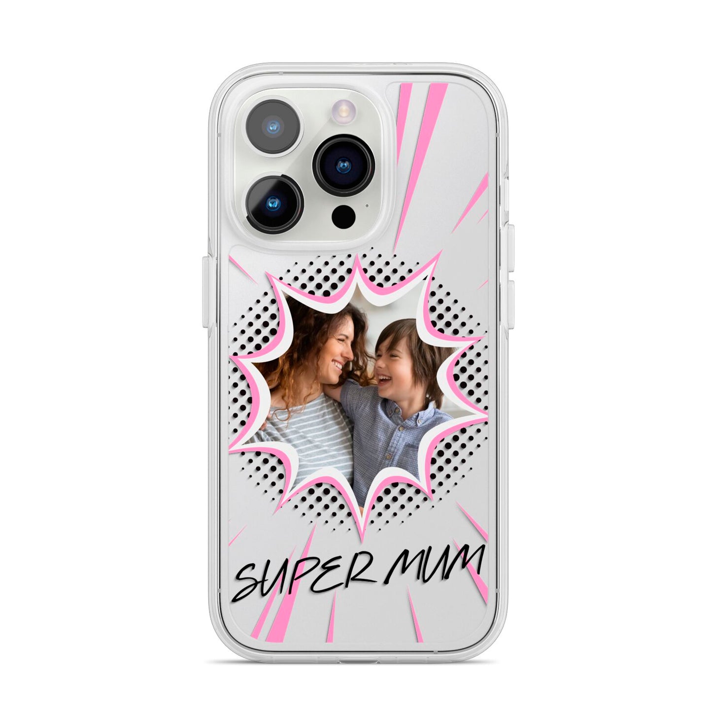 Super Mum Photo iPhone 14 Pro Clear Tough Case Silver