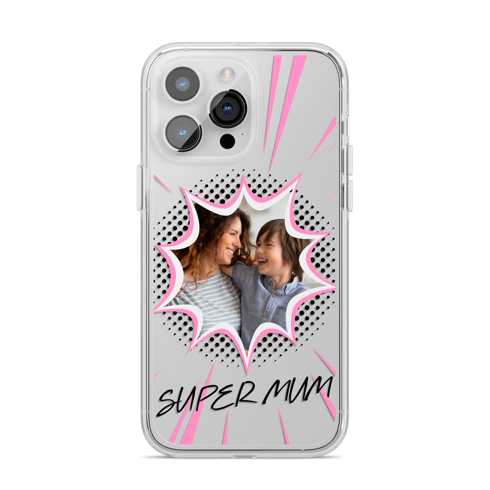 Super Mum Photo iPhone 14 Pro Max Clear Tough Case Silver
