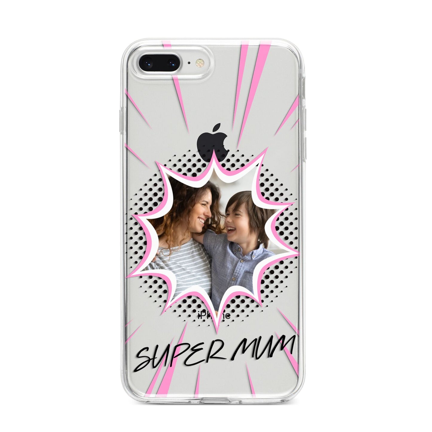 Super Mum Photo iPhone 8 Plus Bumper Case on Silver iPhone