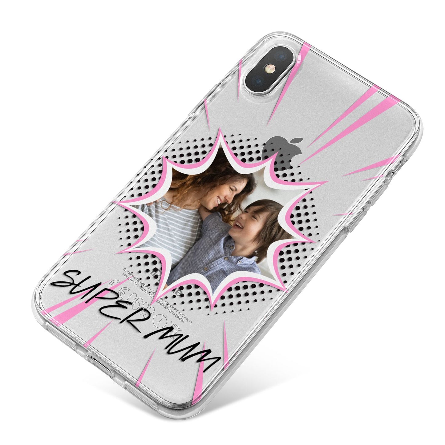 Super Mum Photo iPhone X Bumper Case on Silver iPhone
