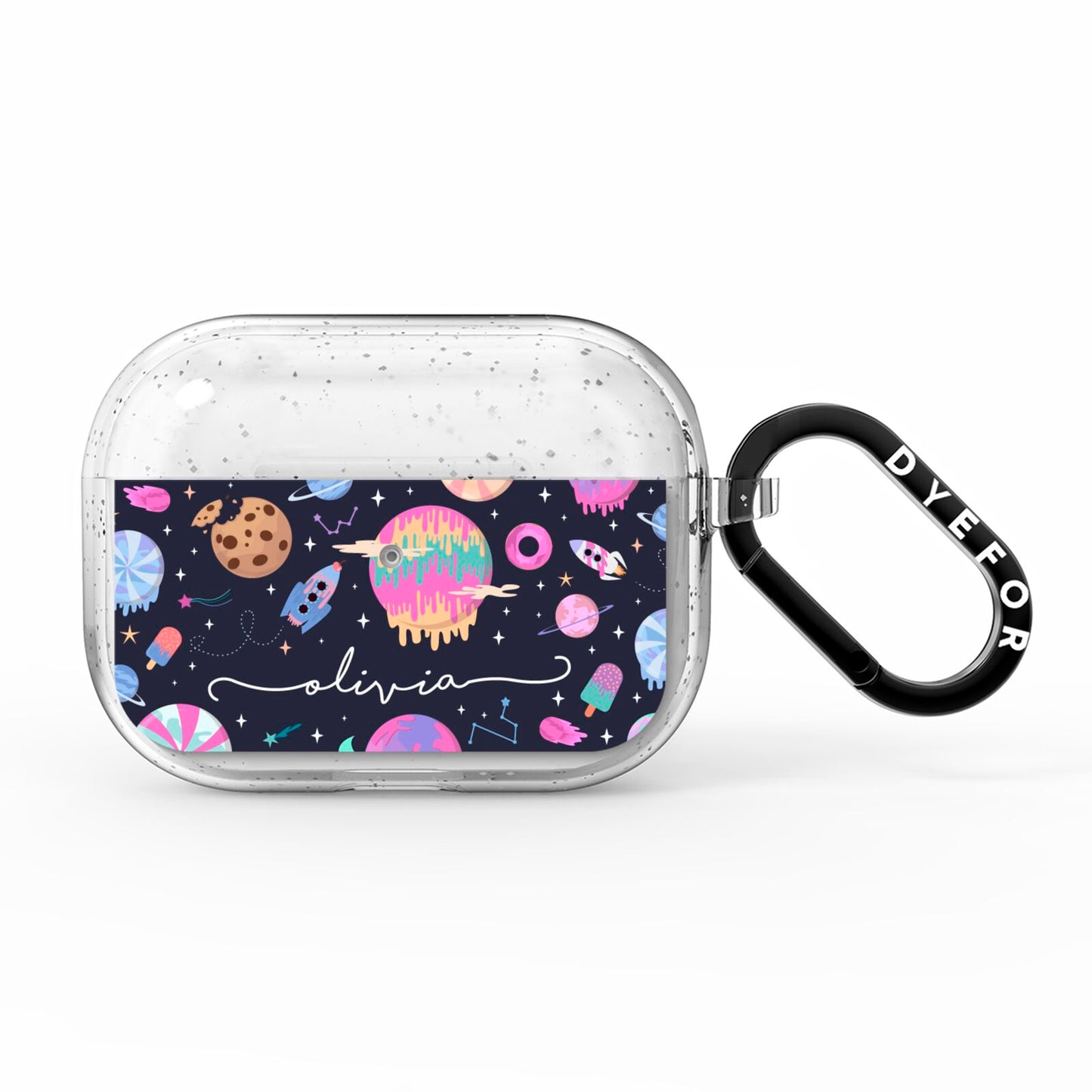 Super Sweet Galactic Custom Name AirPods Pro Glitter Case
