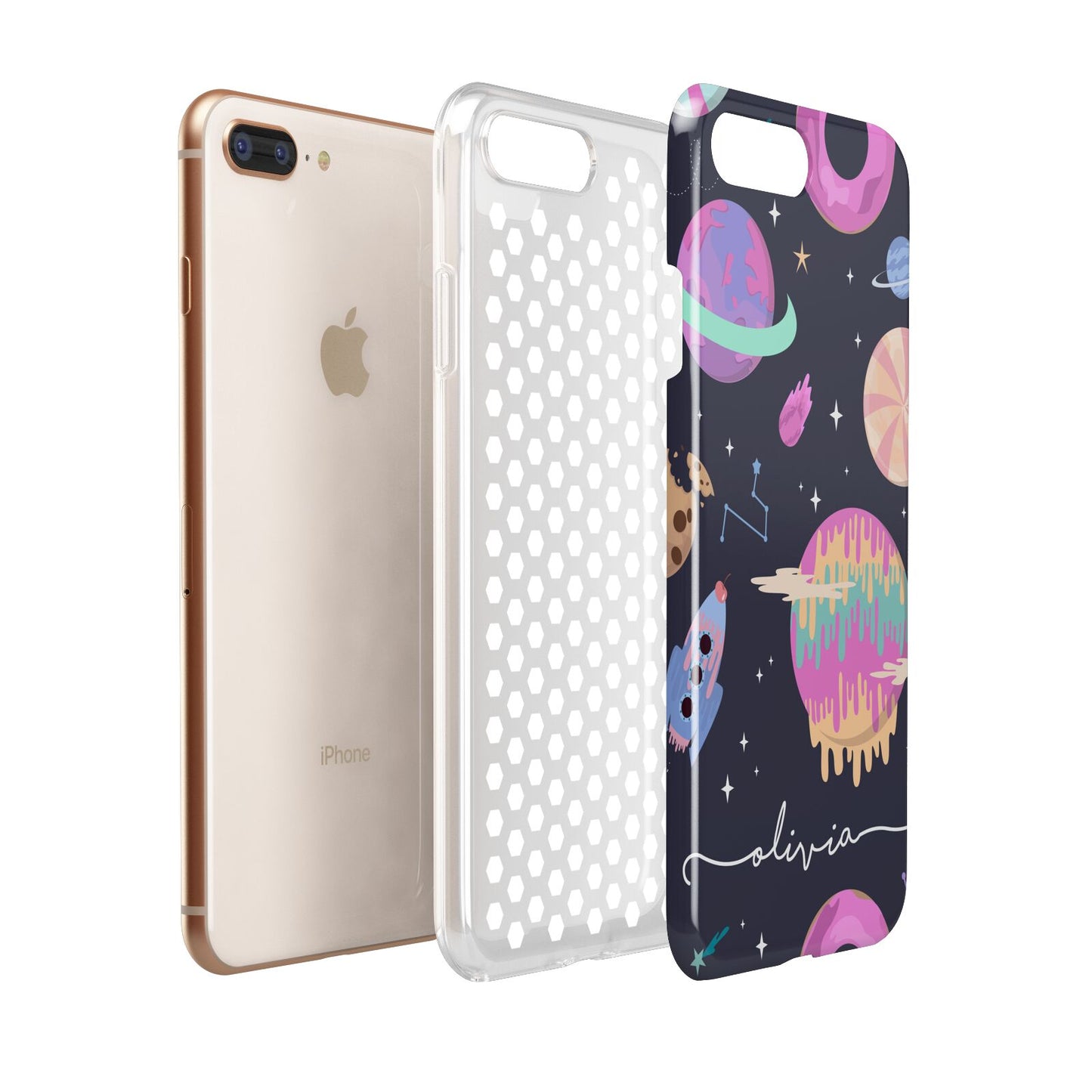 Super Sweet Galactic Custom Name Apple iPhone 7 8 Plus 3D Tough Case Expanded View