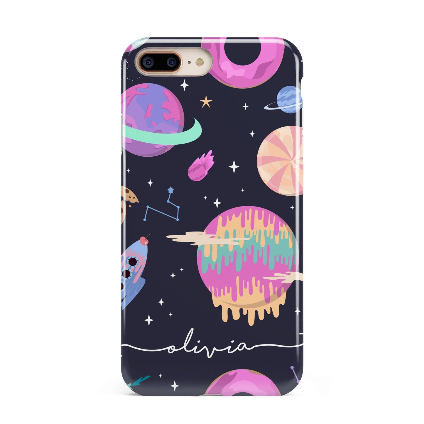 Super Sweet Galactic Custom Name Apple iPhone 7 8 Plus 3D Tough Case