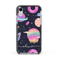 Super Sweet Galactic Custom Name Apple iPhone XR Impact Case Black Edge on Silver Phone