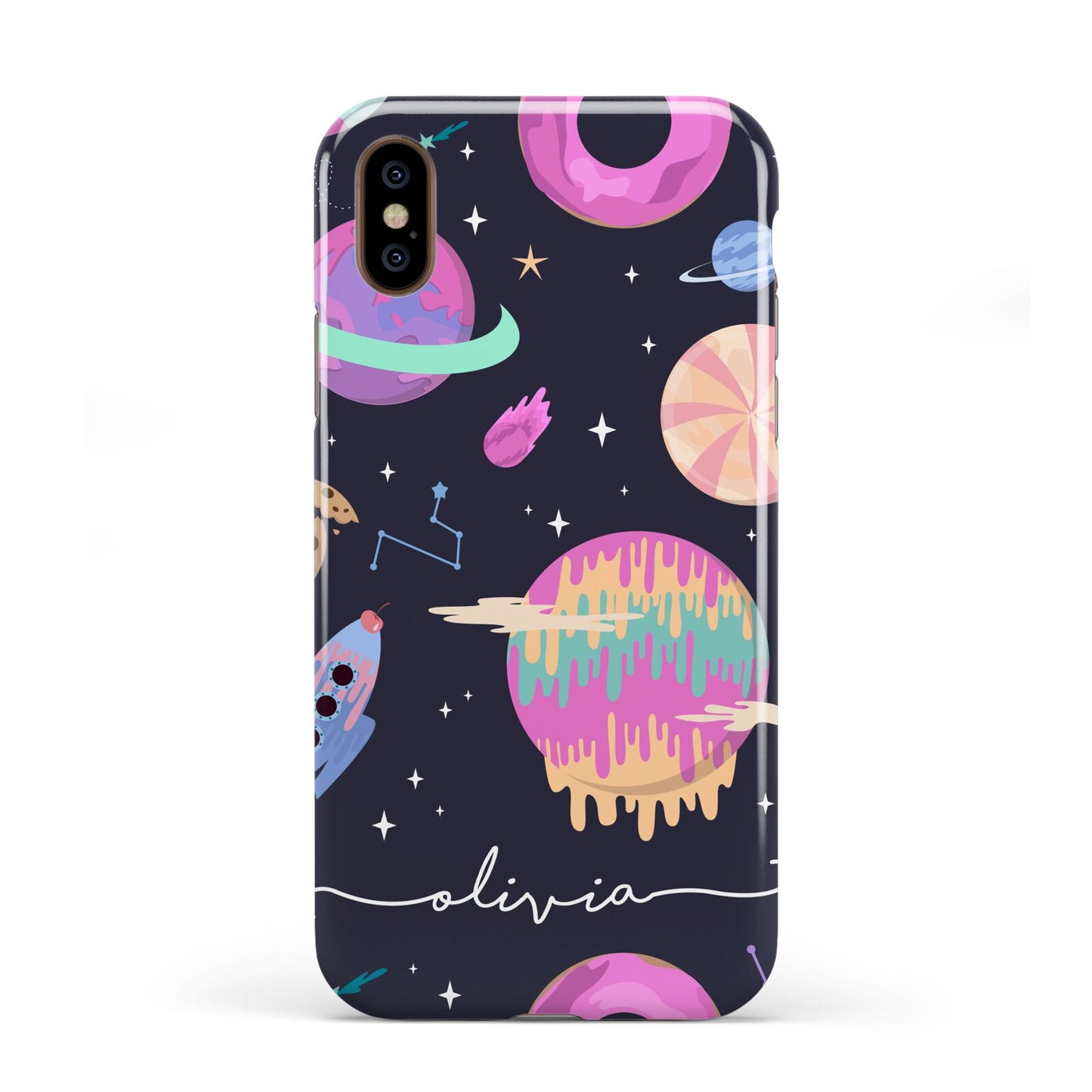 Super Sweet Galactic Custom Name Apple iPhone XS 3D Tough